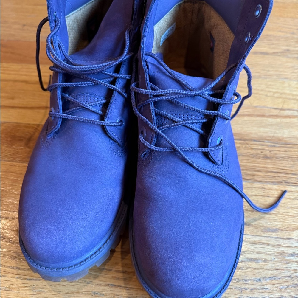 Last call- moving and need to sell. Vibrant purple Lace-Up Timberland Boots